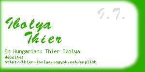 ibolya thier business card